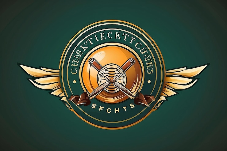 Foto el logotipo del deporte del cricket, el emblema de la ilustración, la copia vectorial