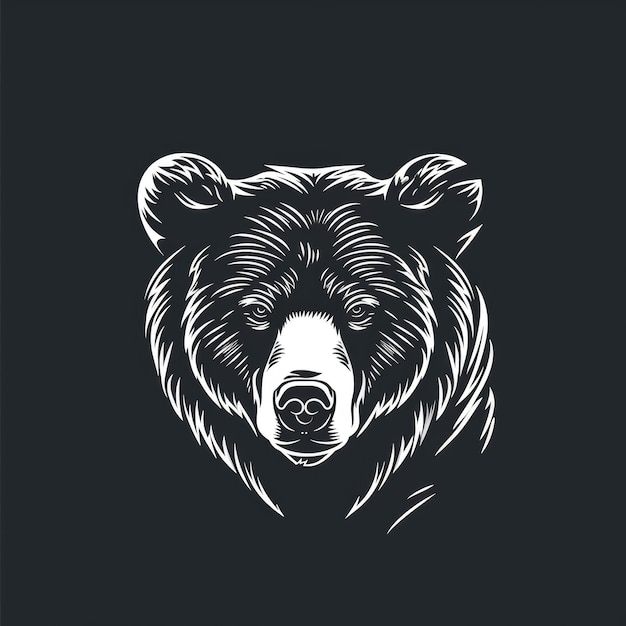 El logotipo dibujado en forma de cabeza de oso generativo de IA