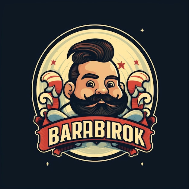 El logotipo de dibujos animados de la barbería