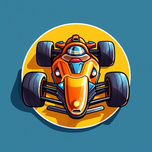 Logotipo de dibujos animados de coches de carreras 4