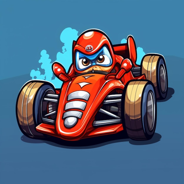 Logotipo de dibujos animados de coches de carreras 8