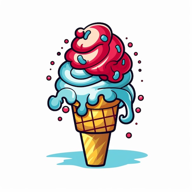 Logotipo de dibujos animados de helados 1