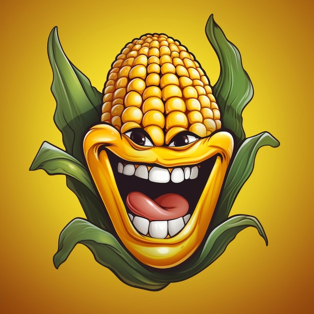 Foto logotipo de dibujos animados de maíz