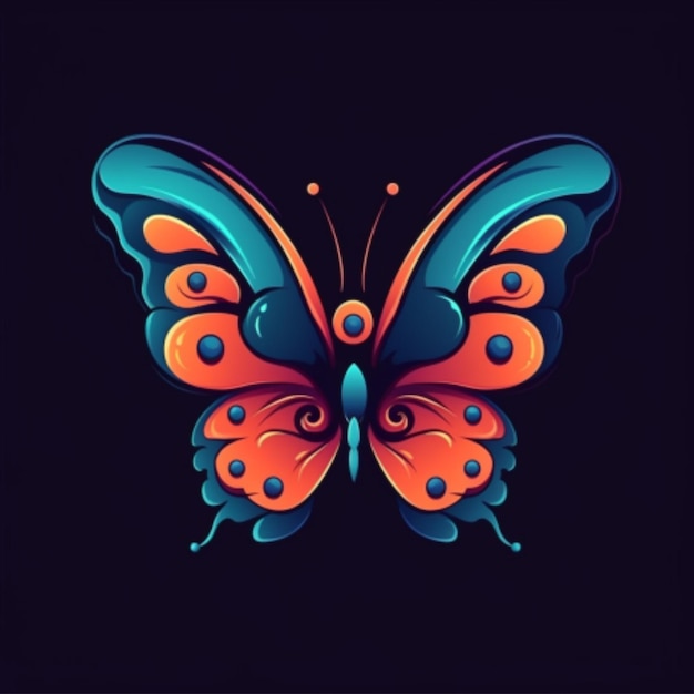 Logotipo de dibujos animados de mariposa 1