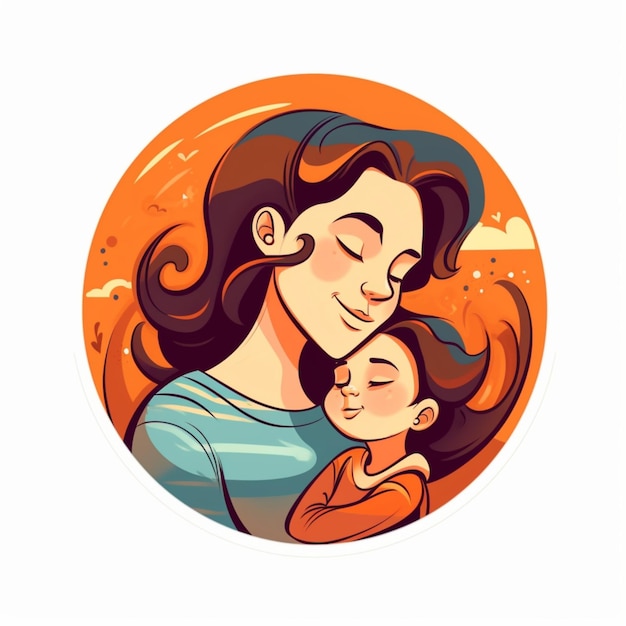 Logotipo de dibujos animados de niños y madres 18