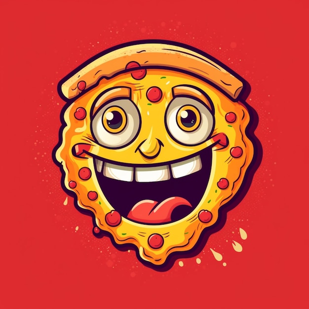 El logotipo de dibujos animados de pizza 16