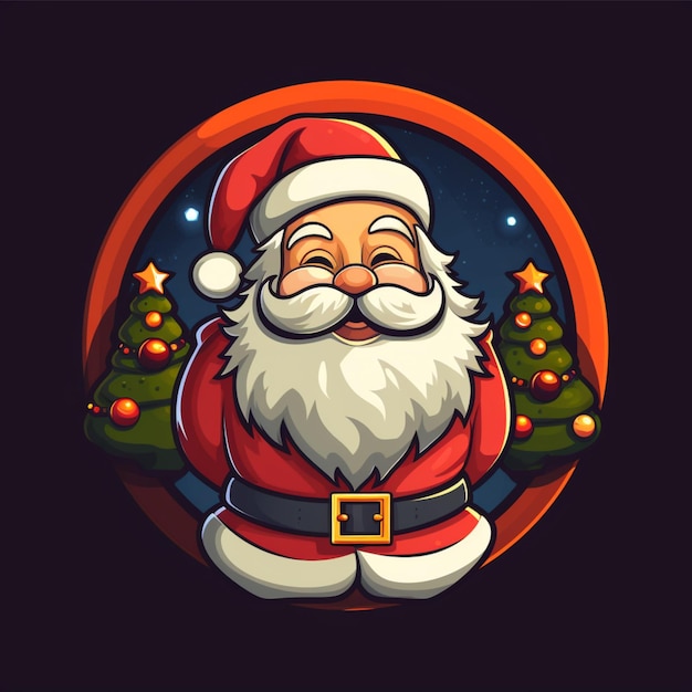 logotipo de dibujos animados de santa claus