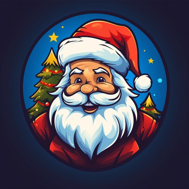 logotipo de dibujos animados de santa claus