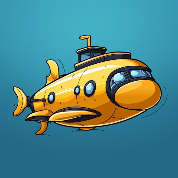 Foto logotipo de dibujos animados de submarinos minimalistas