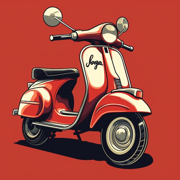 Foto el logotipo de dibujos animados de vespa