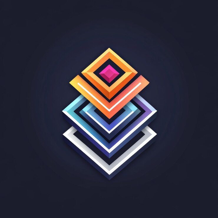 Foto logotipo dinámico abstracto con colores vibrantes