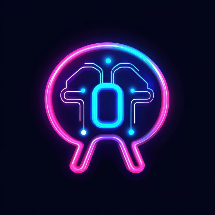 Foto logotipo dinámico de ia que refleja el movimiento y la innovación
