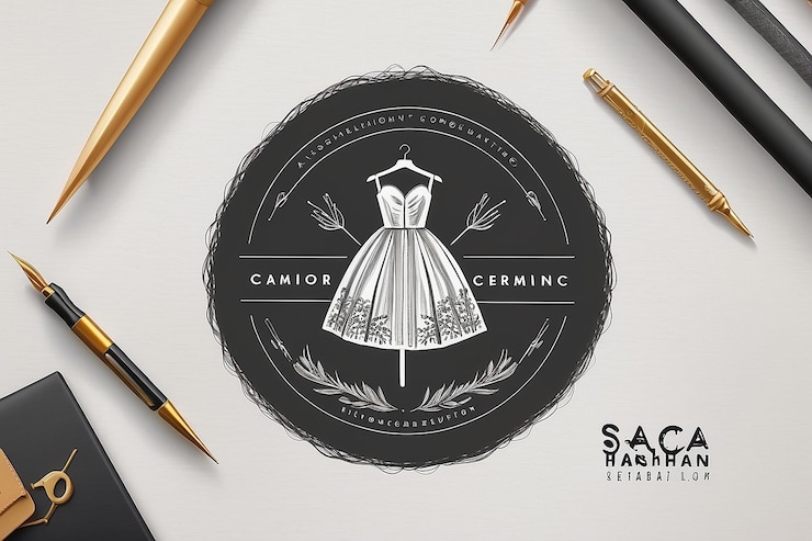 Foto el logotipo del diseñador de moda