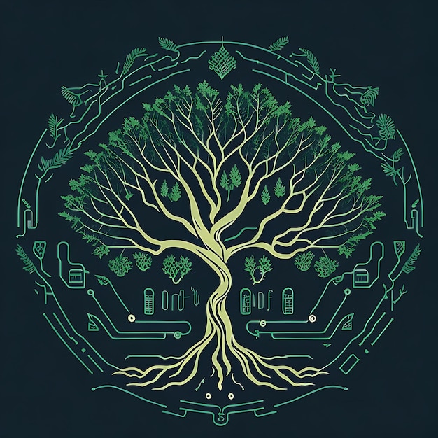 Logotipo de diseño de árbol