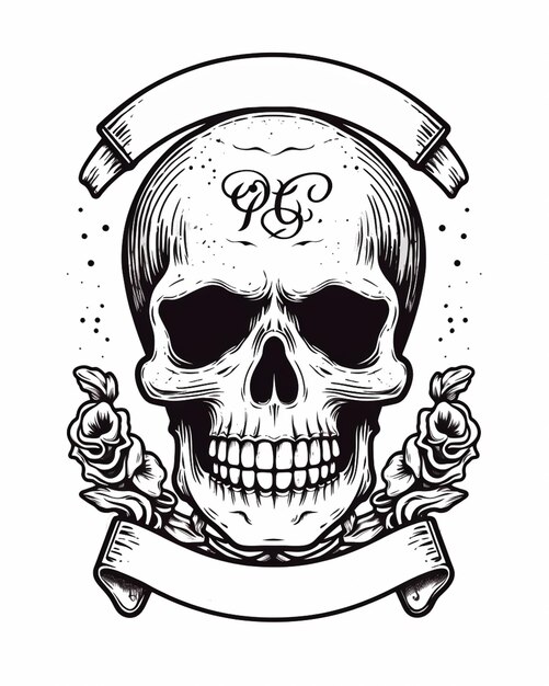 Foto logotipo diseño de logotipo de motorcycle gang diseño de serigrafía independiente para estuche de taza de camiseta