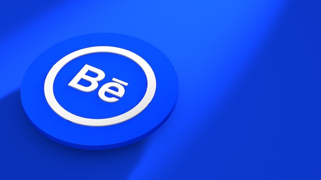 Foto logotipo do behance na plataforma 3d premium