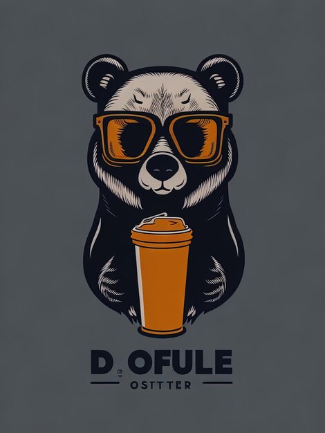 Logotipo do Cafe Oso Bear con Gafas