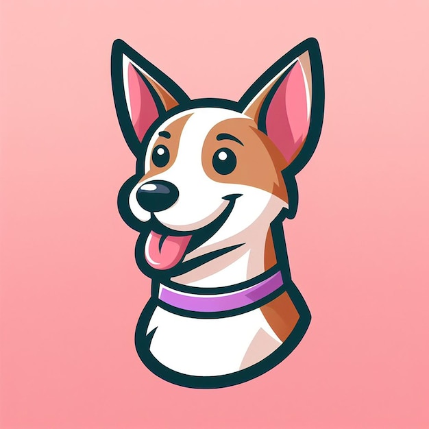 logotipo do cão um desenho de um cão com um fundo rosa com as palavras o nome do cão