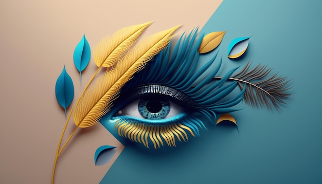 Logotipo do designer para sobrancelhas da indústria da beleza, cílios Generative AI
