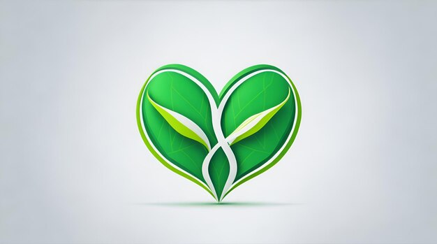 Logotipo do emblema que contém a combinação de amor e presente de cores verdes vibrantes que chamam a atenção, juntamente com uma IA generativa limpa