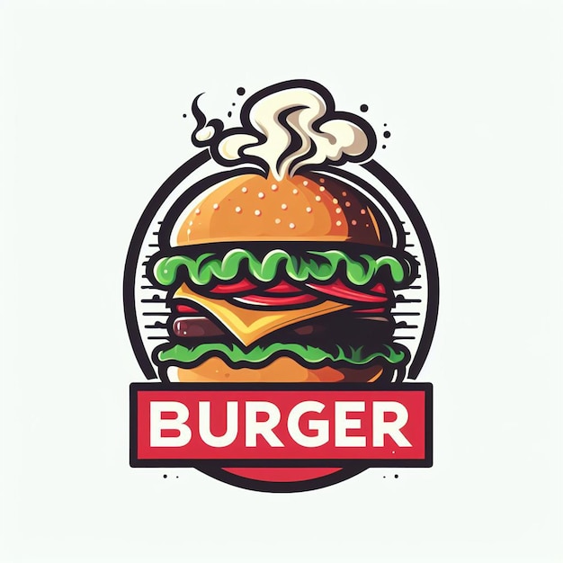 Foto logotipo do hambúrguer smokey tasty em fundo branco