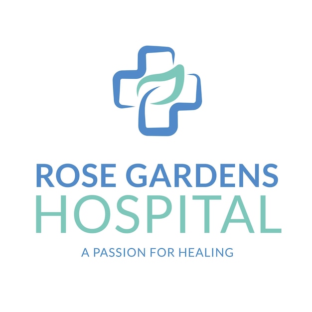 Logotipo do hospital PNG design estilo moderno com cruz médica