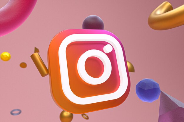 Foto logotipo do instagram ig em geometria abstrata