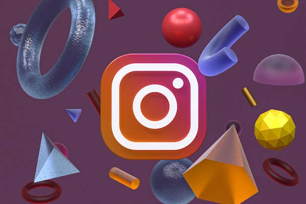 Foto logotipo do instagram ig em geometria abstrata