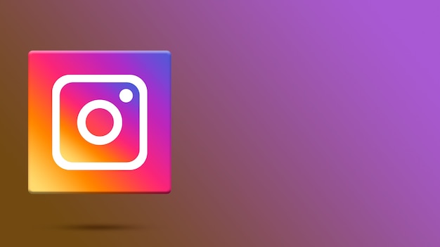 Logotipo do instagram na plataforma 3d