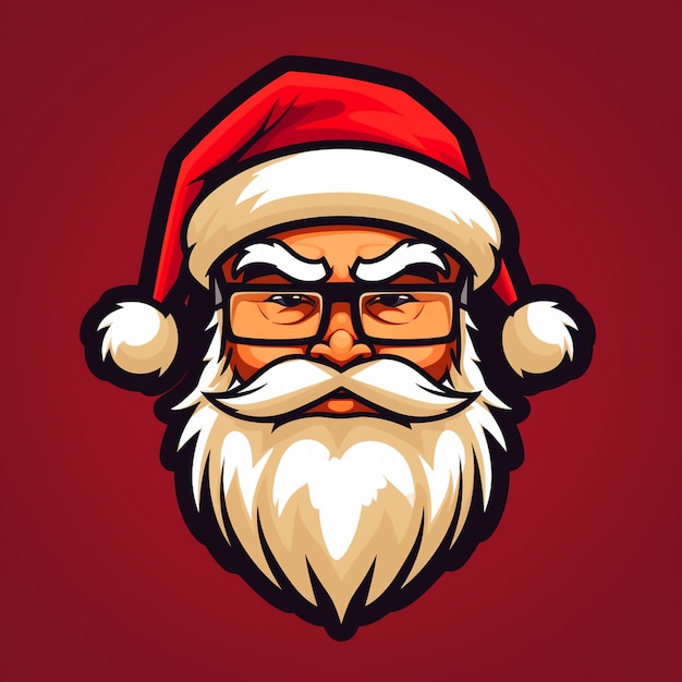 logotipo do mascote de um vetor simples de Papai Noel