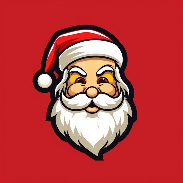 logotipo do mascote de um vetor simples de Papai Noel