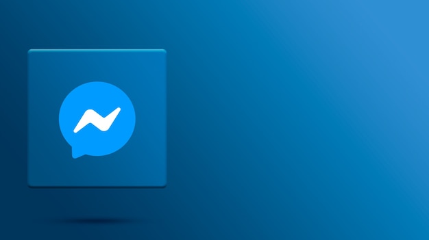 Logotipo do Messenger na plataforma 3D