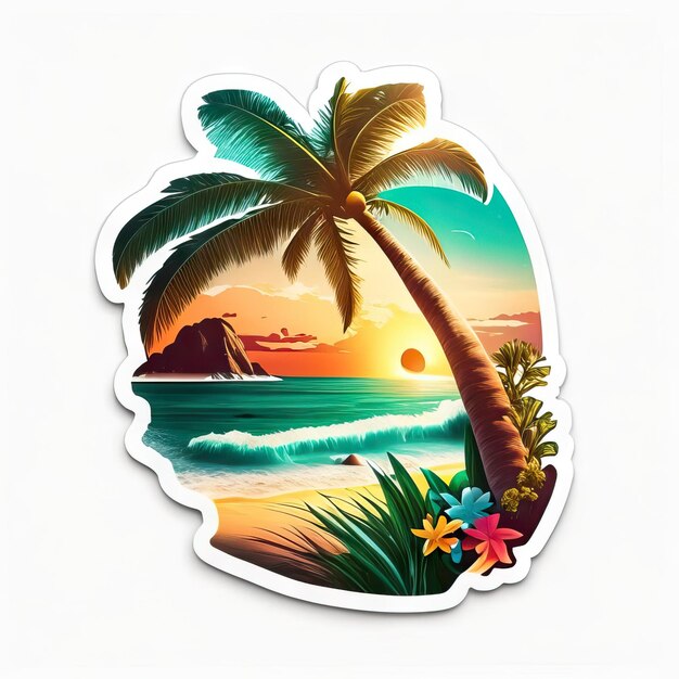 Logotipo do paraíso da praia