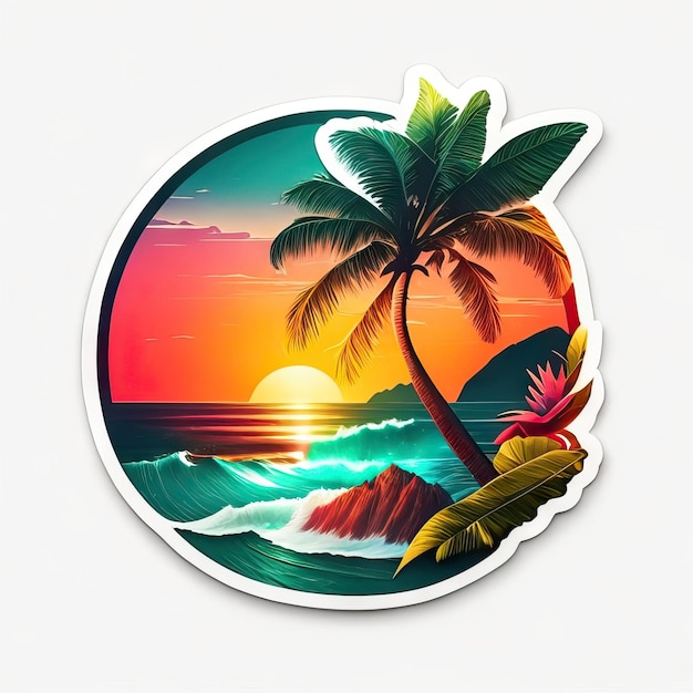 Logotipo do paraíso da praia