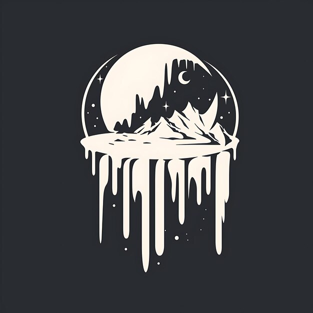 Logotipo do Prêmio Criativo de Mudanças Climáticas com uma capa de gelo derretendo uma tatuagem de design simples criativo Arte CNC