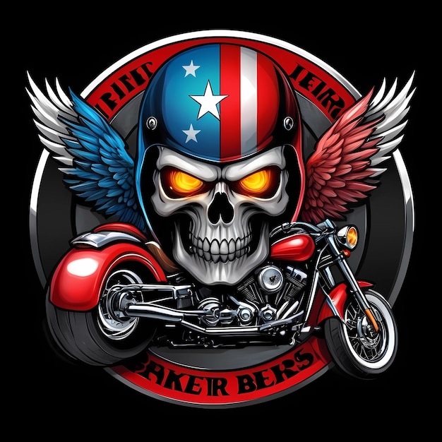 Foto logotipo do skull biker moderno