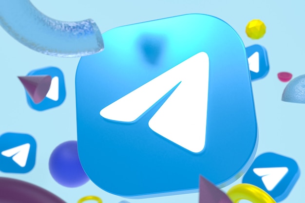 Logotipo do Telegram em geometria abstrata