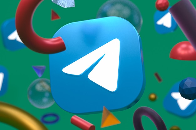 Logotipo do Telegram em geometria abstrata