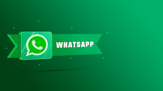 Foto logotipo do whatsapp com inscrição na placa tecnológica 3d