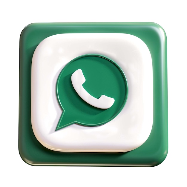 Logotipo do WhatsApp em 3D