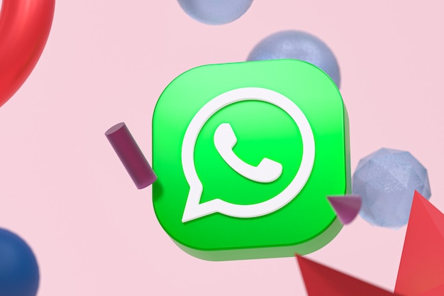 Logotipo do whatsapp em fundo de geometria abstrata