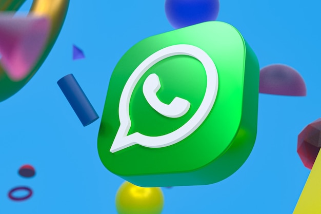 Logotipo do Whatsapp em fundo de geometria abstrata