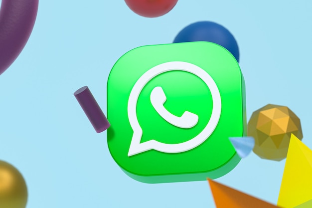 Logotipo do Whatsapp em fundo de geometria abstrata