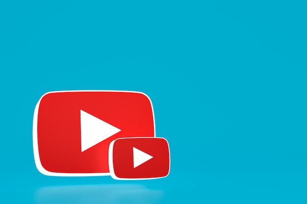 Logotipo do Youtube e design do player de vídeo ou interface do player de mídia de vídeo
