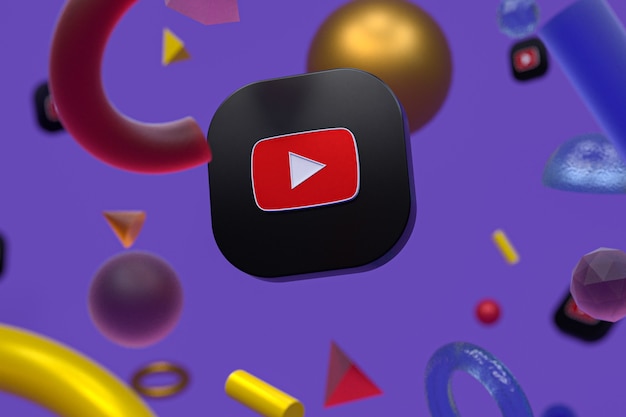 Logotipo do Youtube em fundo de geometria abstrata