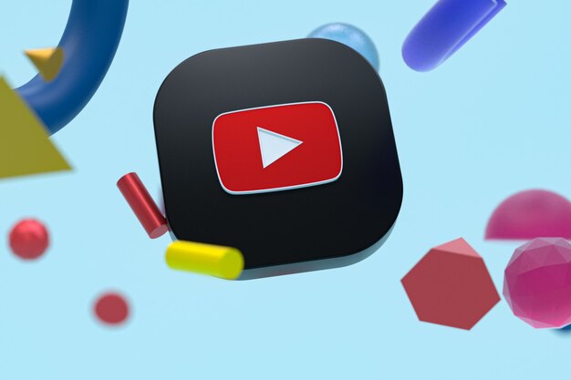 Logotipo do Youtube em fundo de geometria abstrata