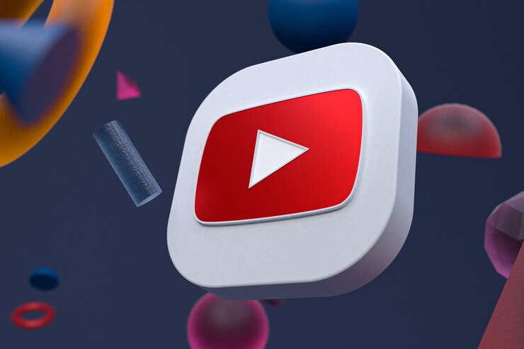 Foto logotipo do youtube em geometria abstrata