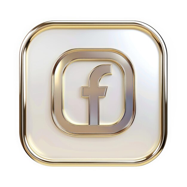 un logotipo dorado con un logotipo que dice "Facebook"