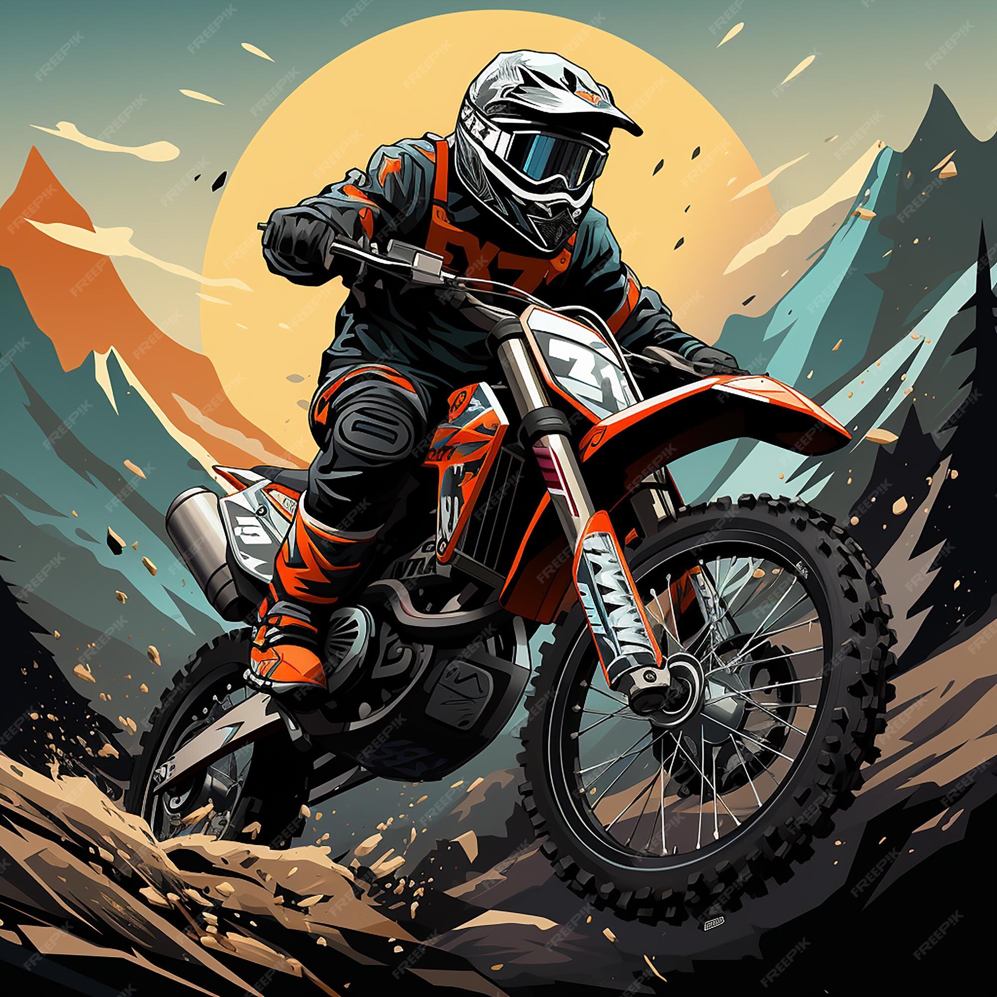 Logotipo dos desenhos animados de motocross