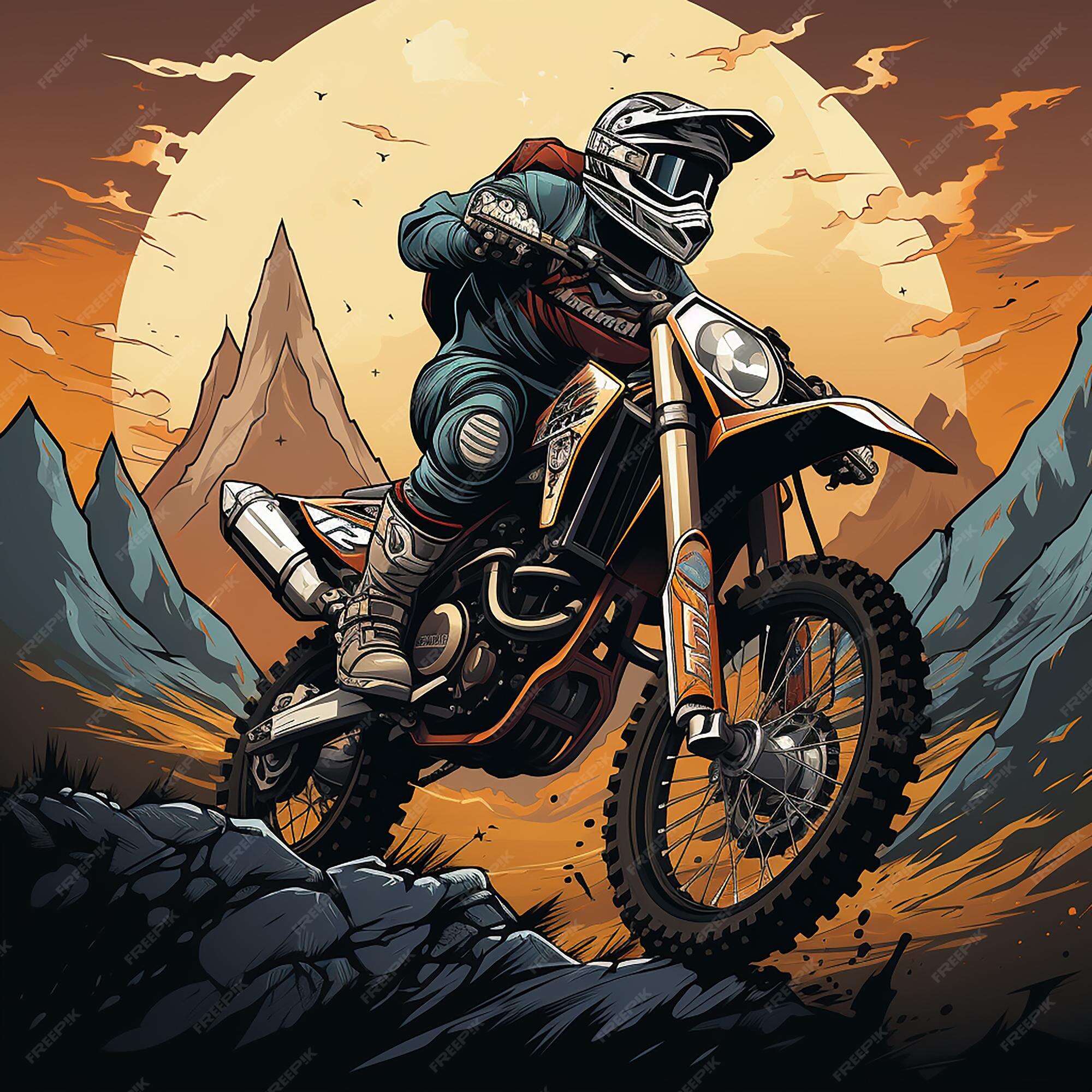 Logotipo dos desenhos animados de motocross